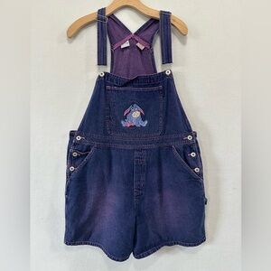 Vintage 90's Disney Eeyore Denim Overalls Shortalls Y2K Xlarge
